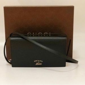 Authentic GUCCI SWING Calfskin Wallet will strap